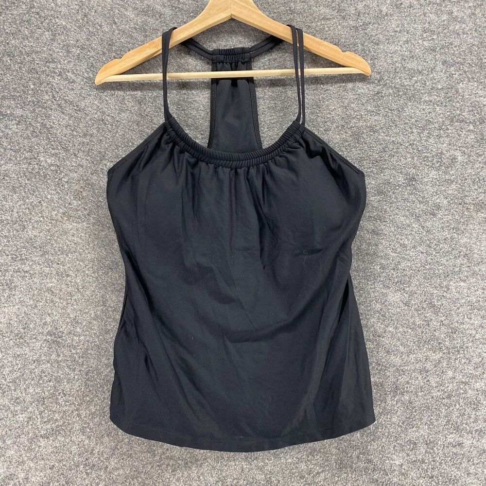 New N For Next Tankini Top Women 38 B/C Black Lined Sleeveless Round Neck Swim